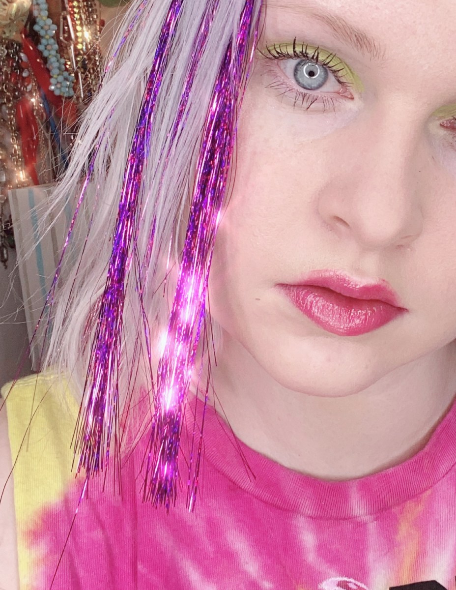 how to get glitter tinsel hair diy